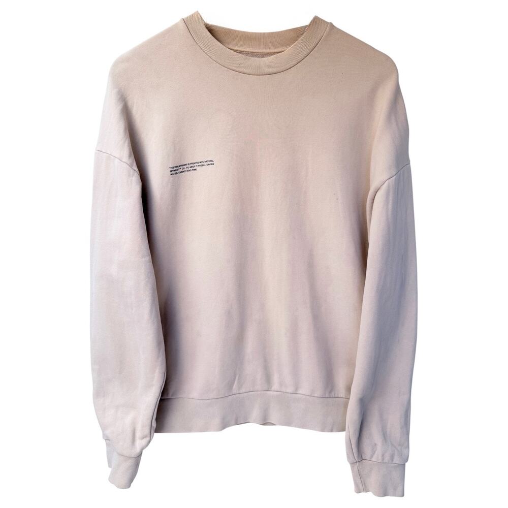 Pangaia Crewneck Sweatshirt Mens Medium Beige Minimalist Premium Heavyweight